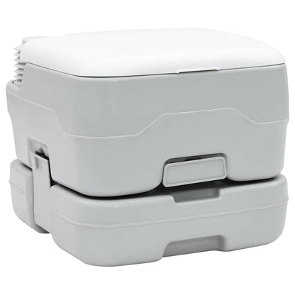 vidaXL Camping Toilet Set 2 pcs Grey and White