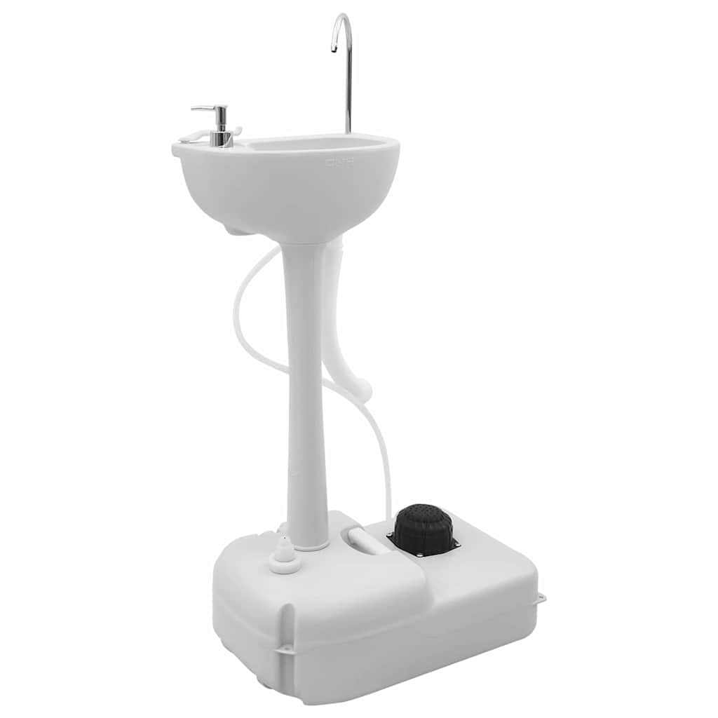 vidaXL Camping Toilet Set 2 pcs Grey and White