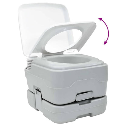 vidaXL Camping Toilet Set 2 pcs Grey and White