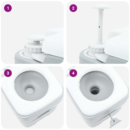 vidaXL Camping Toilet Grey 41.5 x 36.5 x 42 cm