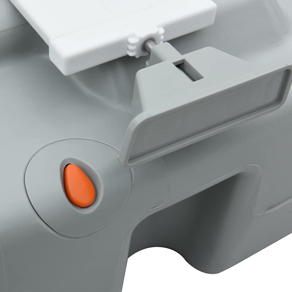 vidaXL Camping Toilet Manual Grey and White 41.5 x 36.5 x 37.5 cm
