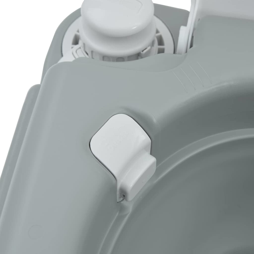 vidaXL Camping Toilet Manual Grey and White 41.5 x 36.5 x 37.5 cm