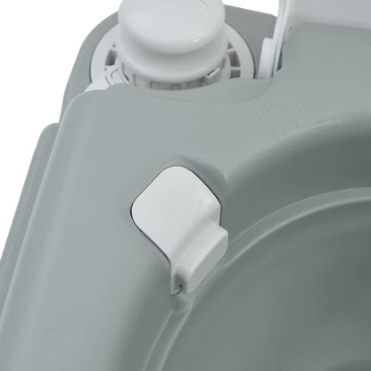 vidaXL Camping Toilet Manual Grey and White 41.5 x 36.5 x 37.5 cm