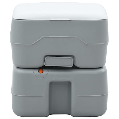vidaXL Camping Toilet Manual Grey and White 41.5 x 36.5 x 37.5 cm