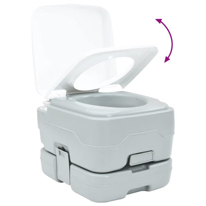 vidaXL Camping Toilet Grey and White 41.5 x 36.5 x 30 cm Polyethylene