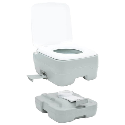 vidaXL Camping Toilet Grey and White 41.5 x 36.5 x 30 cm Polyethylene