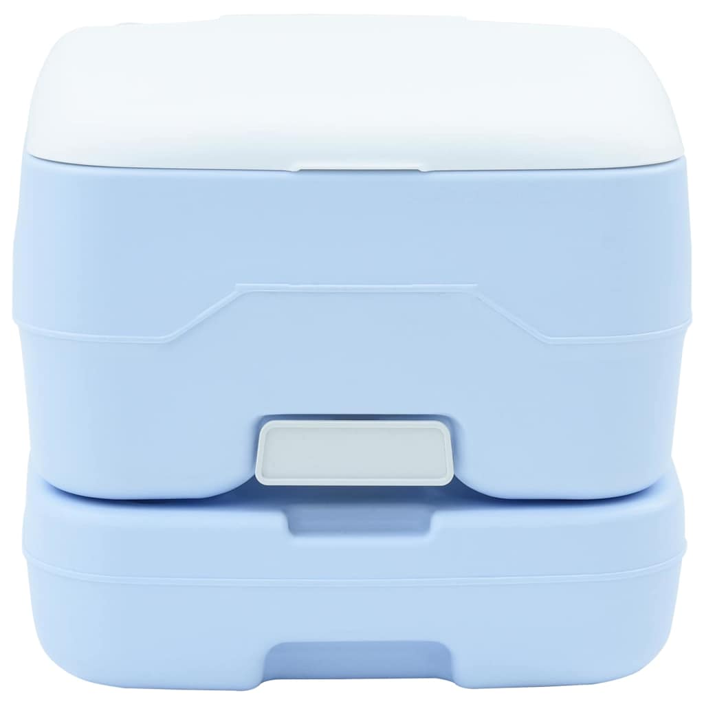 vidaXL Camping Toilet Manual Light Blue and White 41.5 x 36.5 x 30 cm