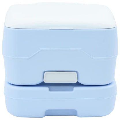 vidaXL Camping Toilet Manual Light Blue and White 41.5 x 36.5 x 30 cm