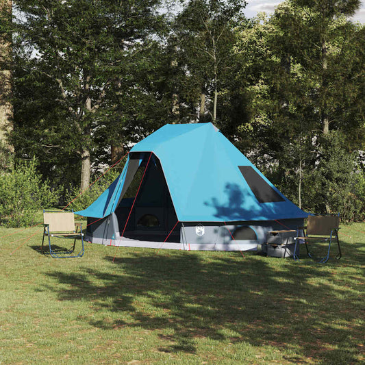 vidaXL Tipi Tent 6-Person Blue Taffeta