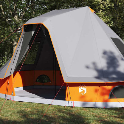 vidaXL Tipi Tent with Roof Grey and Orange 466 x 310 x 240 cm Taffeta