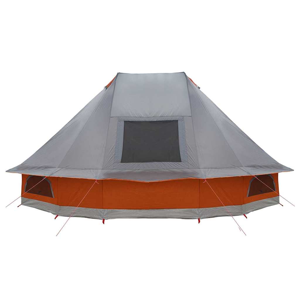 vidaXL Tipi Tent with Roof Grey and Orange 466 x 310 x 240 cm Taffeta