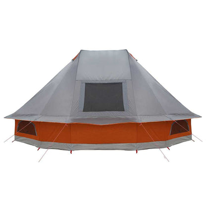 vidaXL Tipi Tent with Roof Grey and Orange 466 x 310 x 240 cm Taffeta