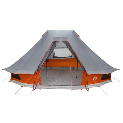 vidaXL Tipi Tent with Roof Grey and Orange 466 x 310 x 240 cm Taffeta