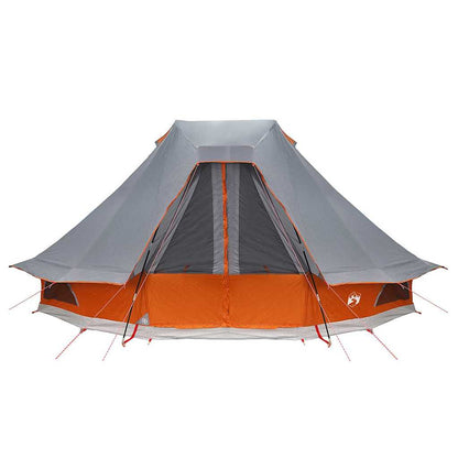 vidaXL Tipi Tent with Roof Grey and Orange 466 x 310 x 240 cm Taffeta