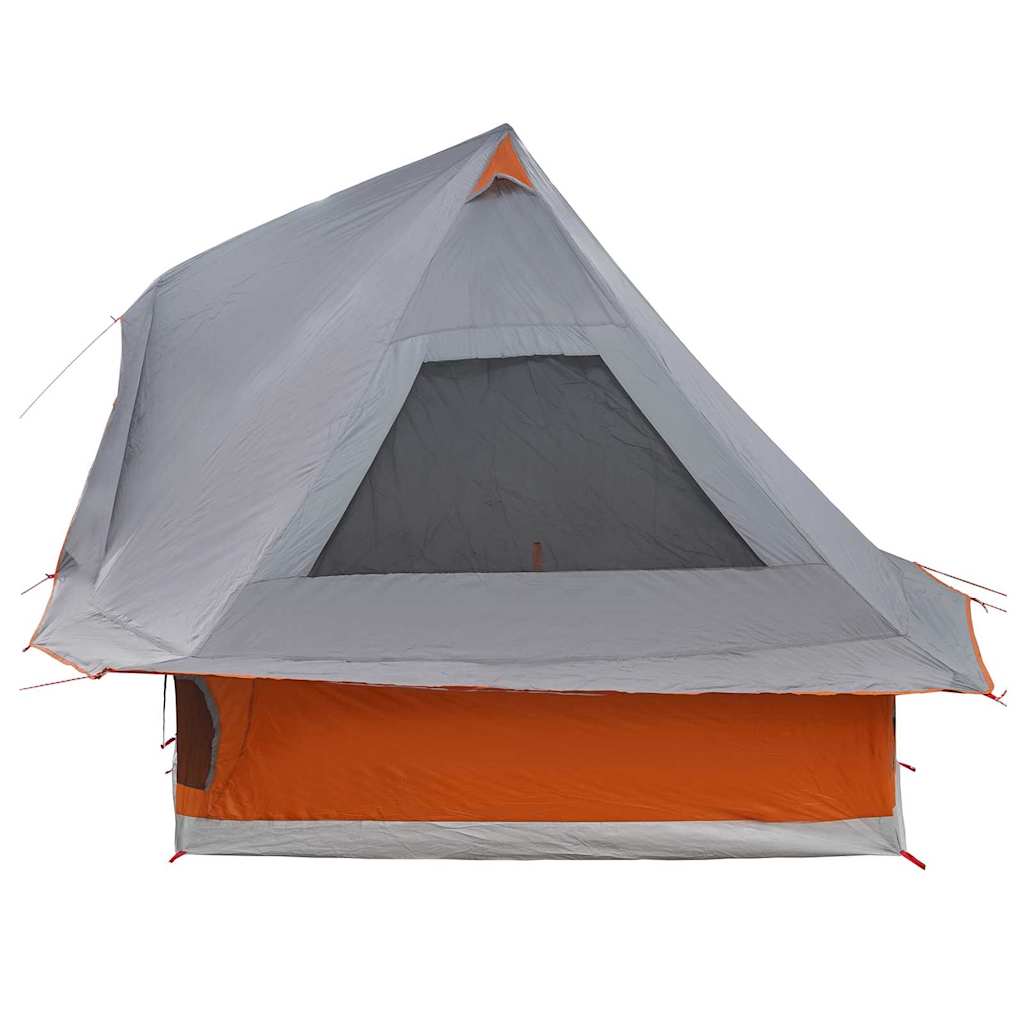 vidaXL Tipi Tent with Roof Grey and Orange 466 x 310 x 240 cm Taffeta