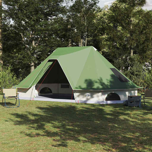 vidaXL Tipi Tent 10-Person Green Taffeta