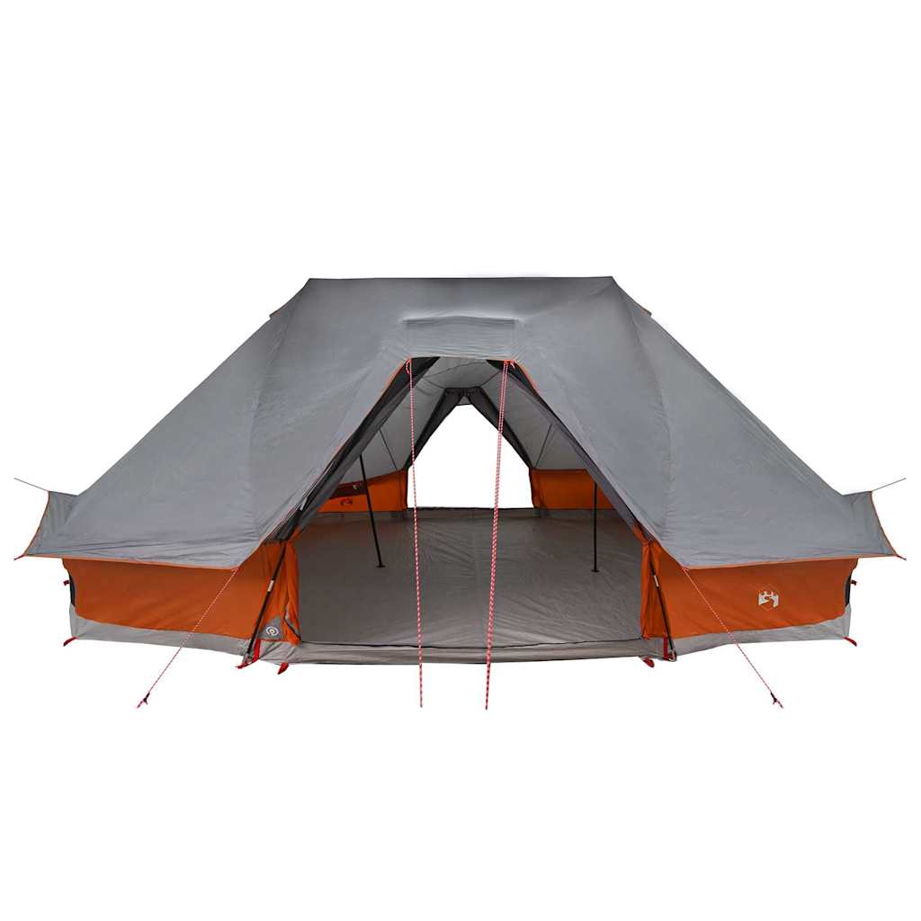 vidaXL Tipi Tent with Roof Grey and Orange 680 x 430 x 270 cm Taffeta