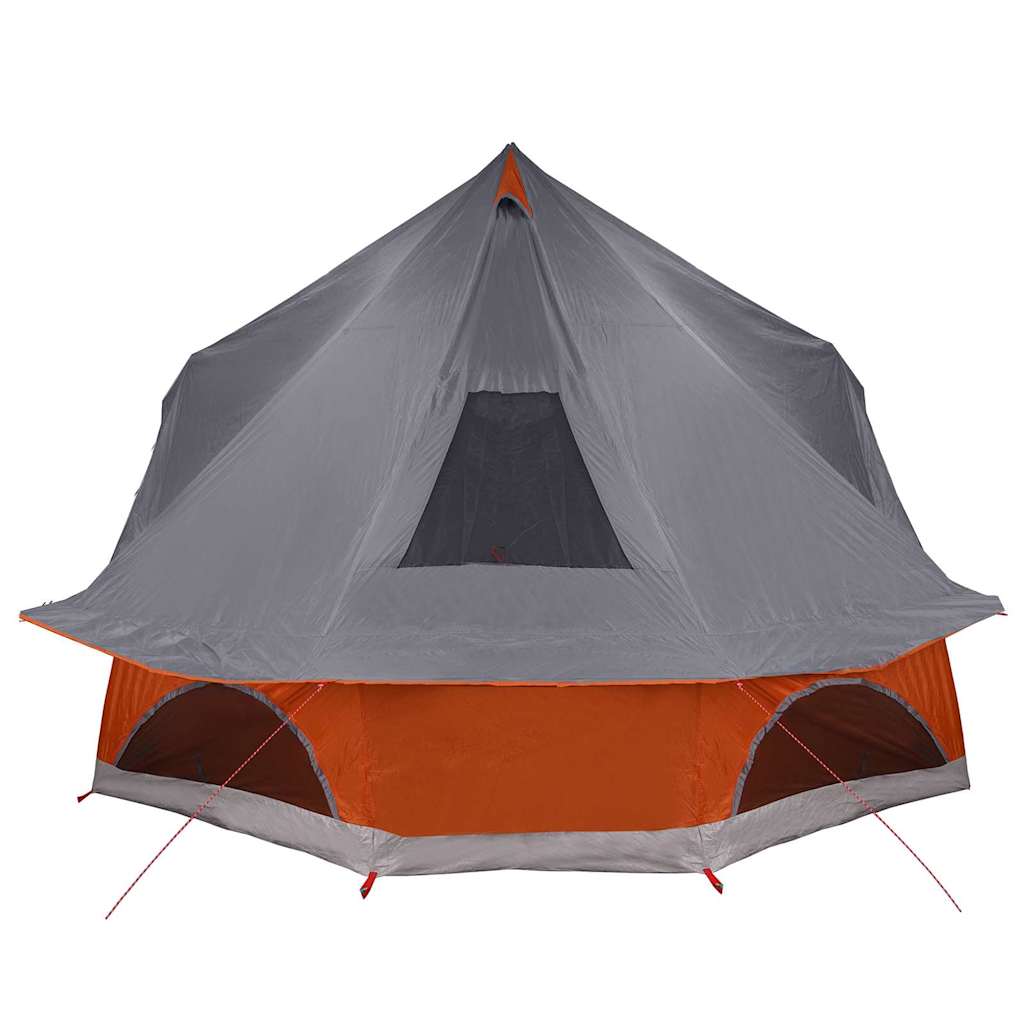 vidaXL Tipi Tent with Roof Grey and Orange 680 x 430 x 270 cm Taffeta