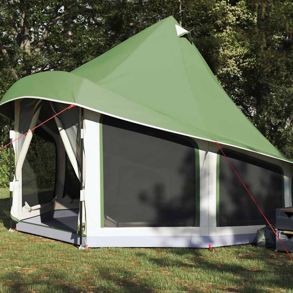 vidaXL Tipi Tent with Roof Green 404 x 370 x 270 cm Taffeta