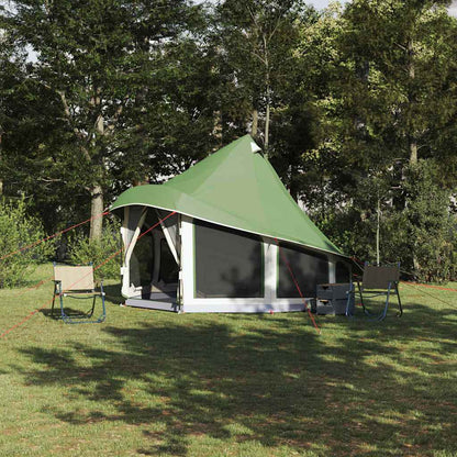 vidaXL Tipi Tent with Roof Green 404 x 370 x 270 cm Taffeta