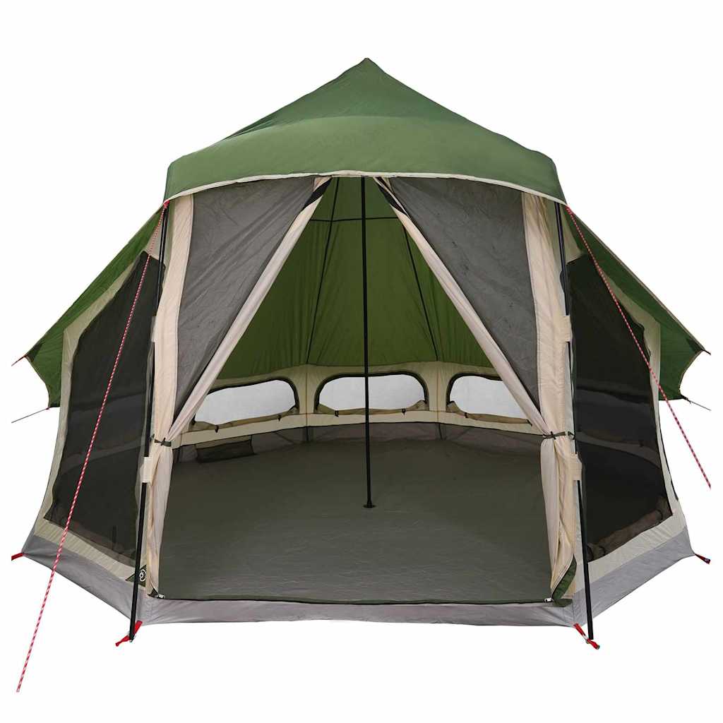 vidaXL Tipi Tent with Roof Green 404 x 370 x 270 cm Taffeta