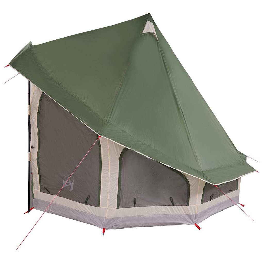 vidaXL Tipi Tent with Roof Green 404 x 370 x 270 cm Taffeta