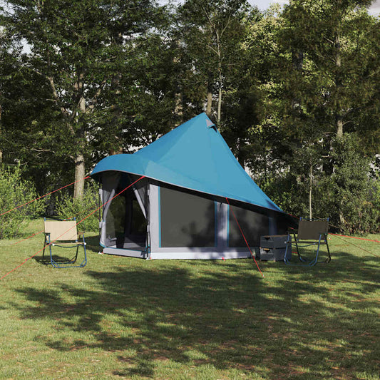 vidaXL Tipi Tent with Roof Blue 404 x 370 x 270 cm Taffeta