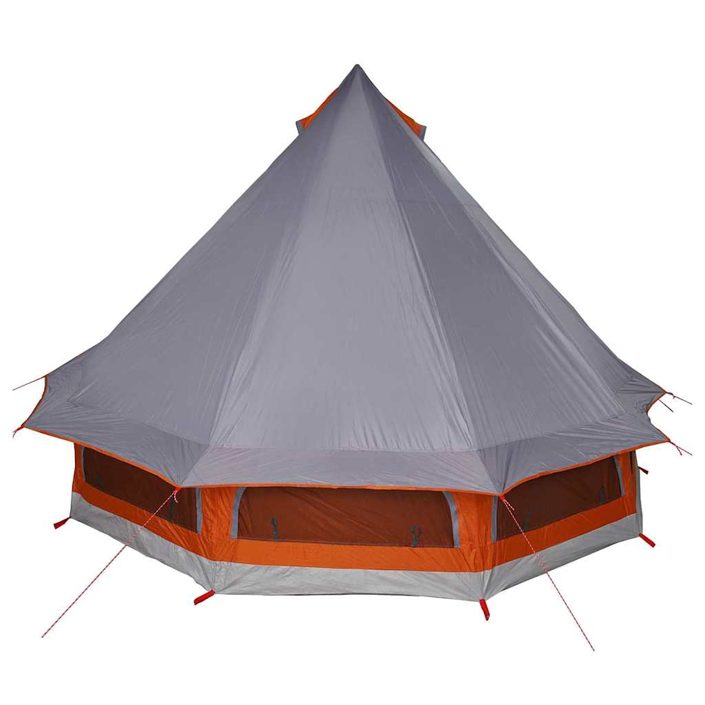 vidaXL Tipi Tent with Roof Grey and Orange 404 x 370 x 270 cm Taffeta