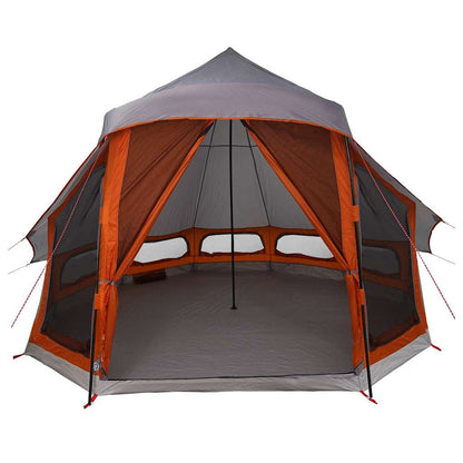 vidaXL Tipi Tent with Roof Grey and Orange 404 x 370 x 270 cm Taffeta
