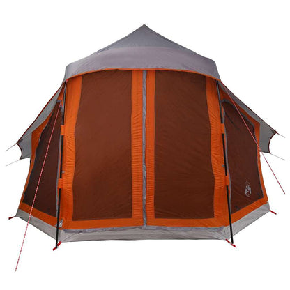 vidaXL Tipi Tent with Roof Grey and Orange 404 x 370 x 270 cm Taffeta