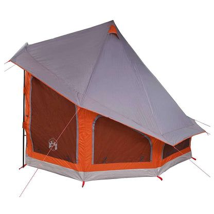 vidaXL Tipi Tent with Roof Grey and Orange 404 x 370 x 270 cm Taffeta