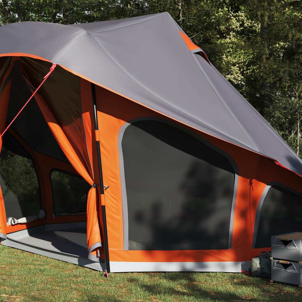 vidaXL Tipi Tent with Roof Grey and Orange 508 x 470 x 300 cm Taffeta