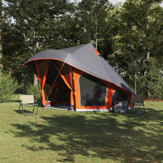 vidaXL Tipi Tent with Roof Grey and Orange 508 x 470 x 300 cm Taffeta