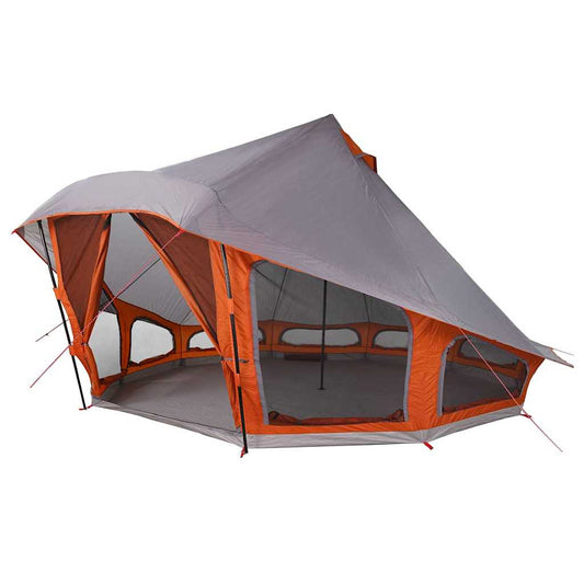 vidaXL Tipi Tent with Roof Grey and Orange 508 x 470 x 300 cm Taffeta