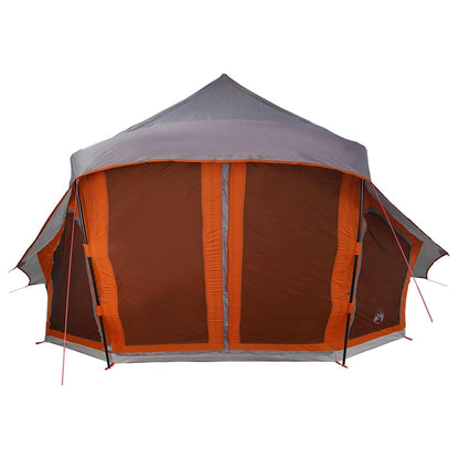 vidaXL Tipi Tent with Roof Grey and Orange 508 x 470 x 300 cm Taffeta