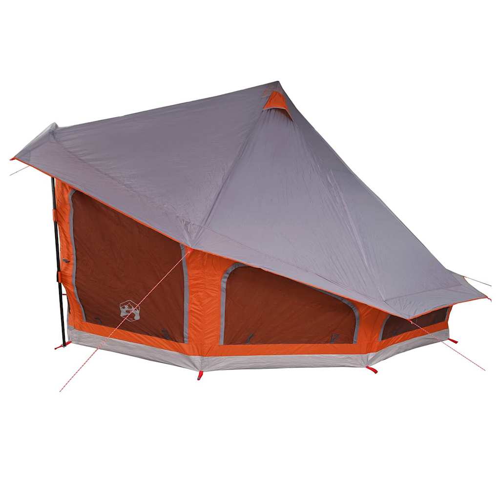 vidaXL Tipi Tent with Roof Grey and Orange 508 x 470 x 300 cm Taffeta