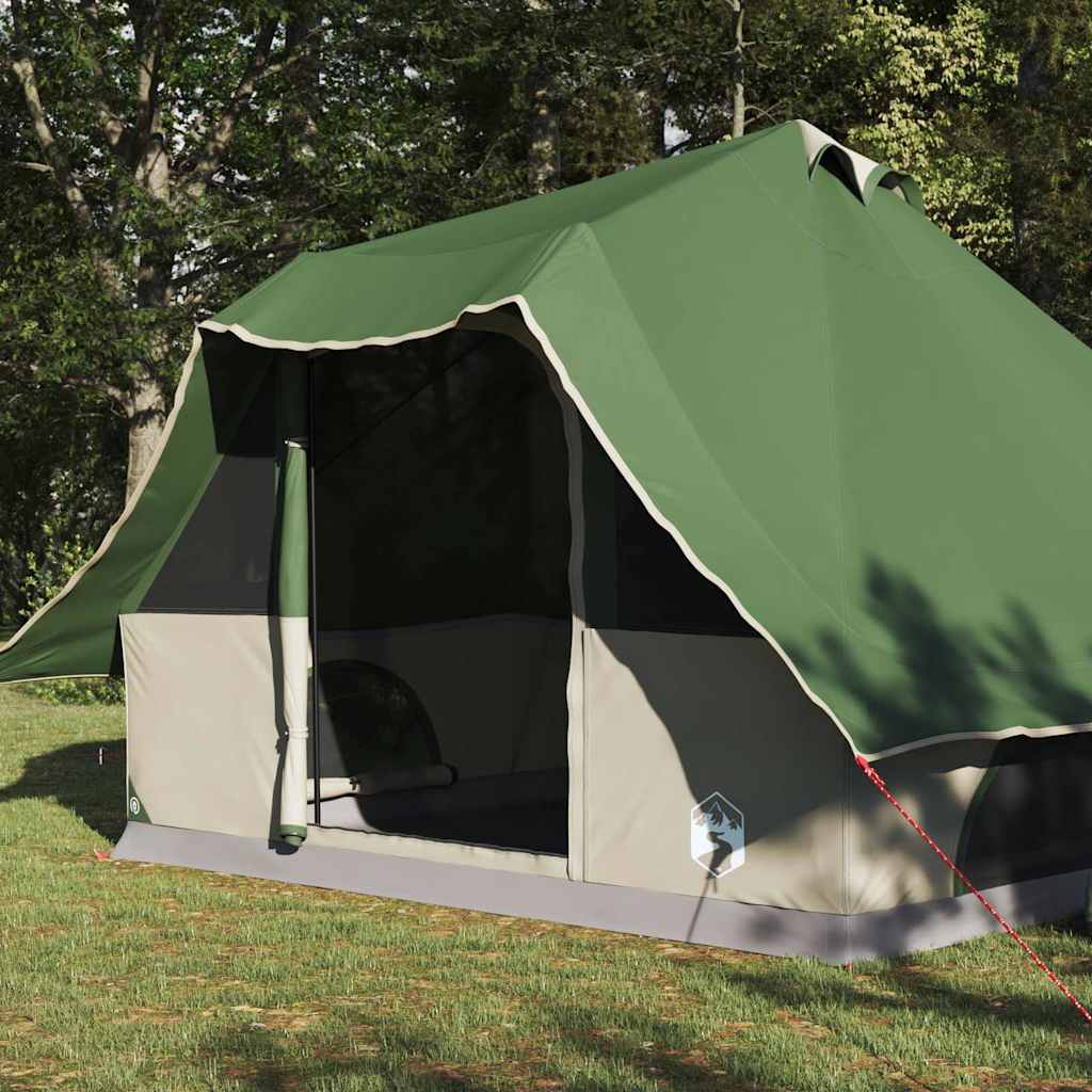 vidaXL Tipi Tent with Roof Green 358 x 296 x 258 cm Taffeta