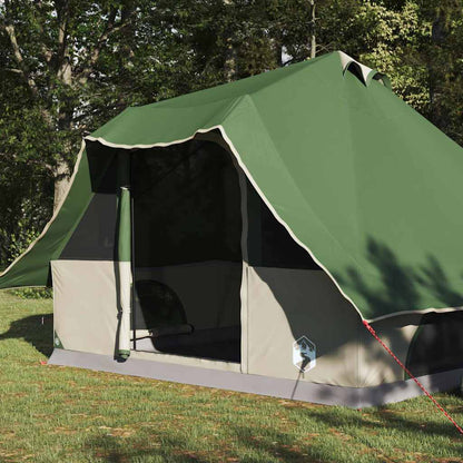 vidaXL Tipi Tent with Roof Green 358 x 296 x 258 cm Taffeta