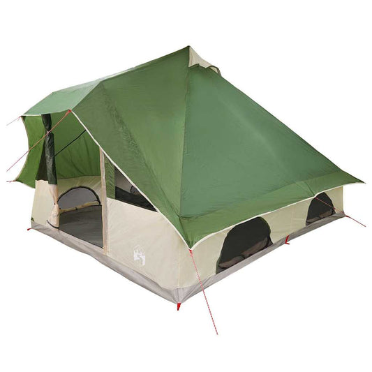 vidaXL Tipi Tent with Roof Green 358 x 296 x 258 cm Taffeta