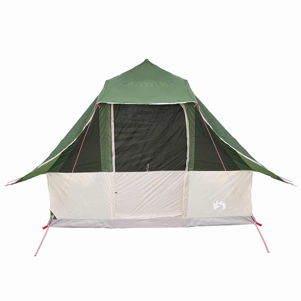 vidaXL Tipi Tent with Roof Green 358 x 296 x 258 cm Taffeta