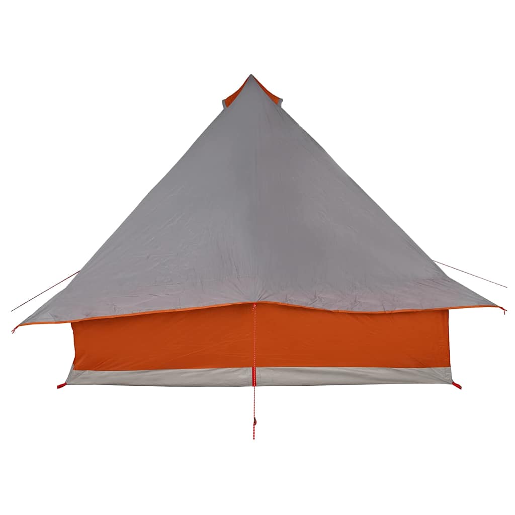 vidaXL Tipi Tent with Roof Grey and Orange 358 x 296 x 258 cm Taffeta