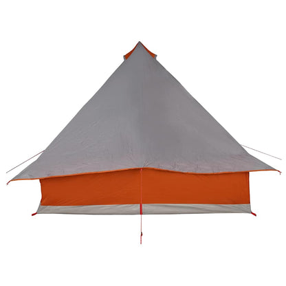 vidaXL Tipi Tent with Roof Grey and Orange 358 x 296 x 258 cm Taffeta