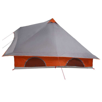 vidaXL Tipi Tent with Roof Grey and Orange 358 x 296 x 258 cm Taffeta