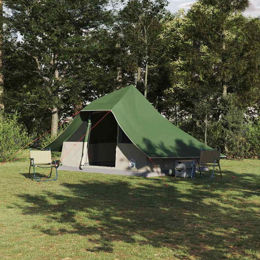 vidaXL Tipi Tent 10-Person Green Taffeta