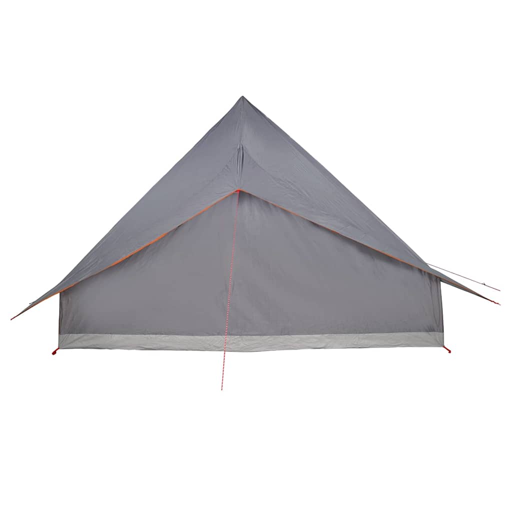 vidaXL Tipi Tent with Roof Grey and Orange 364 x 281 x 257 cm Taffeta