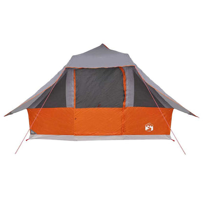 vidaXL Tipi Tent with Roof Grey and Orange 364 x 281 x 257 cm Taffeta