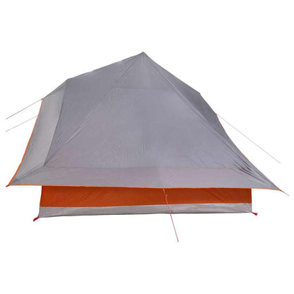 vidaXL Tipi Tent with Roof Grey and Orange 364 x 281 x 257 cm Taffeta