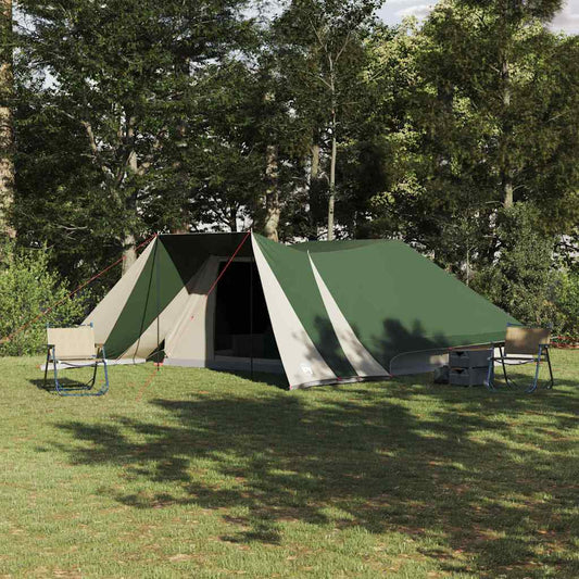 vidaXL Tipi Tent 12-Person Green Taffeta