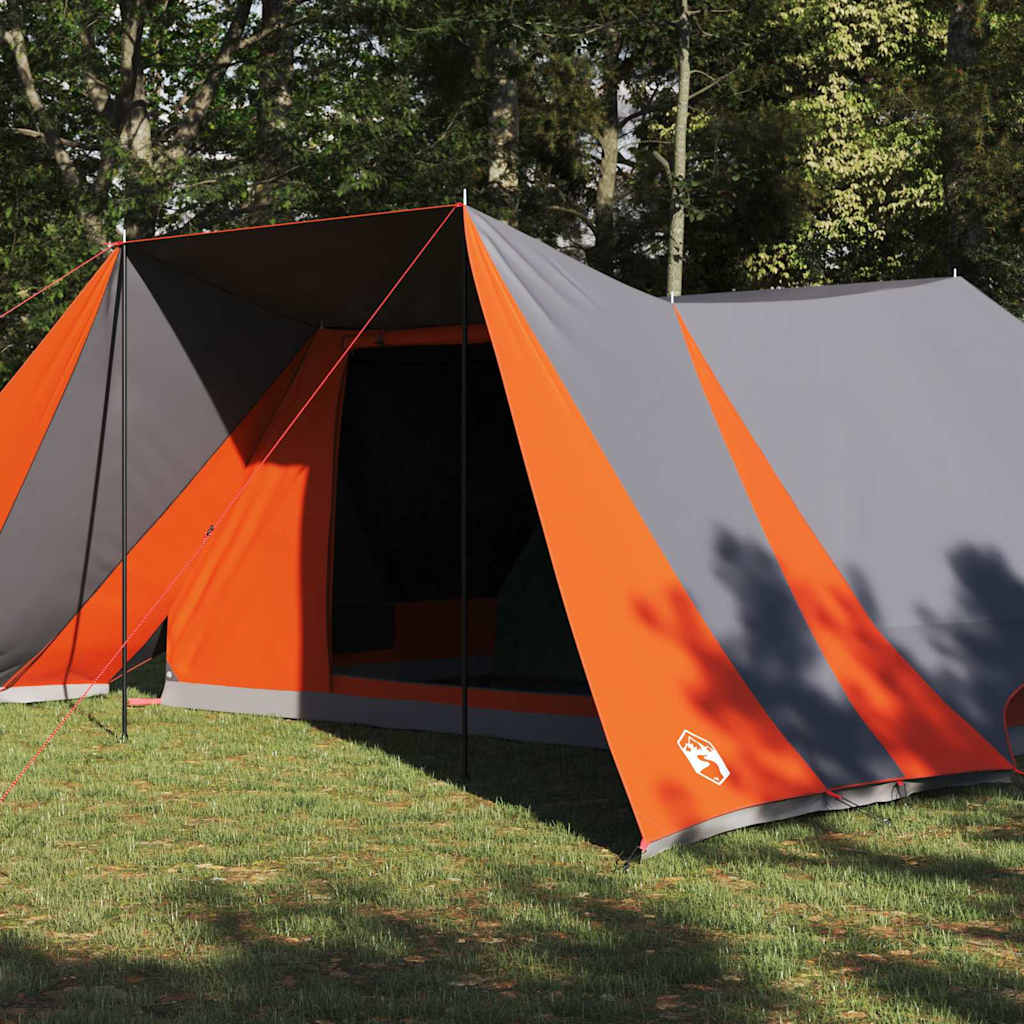 vidaXL Tipi Tent with Roof Grey and Orange 660 x 456 x 200 cm Taffeta