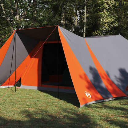 vidaXL Tipi Tent with Roof Grey and Orange 660 x 456 x 200 cm Taffeta